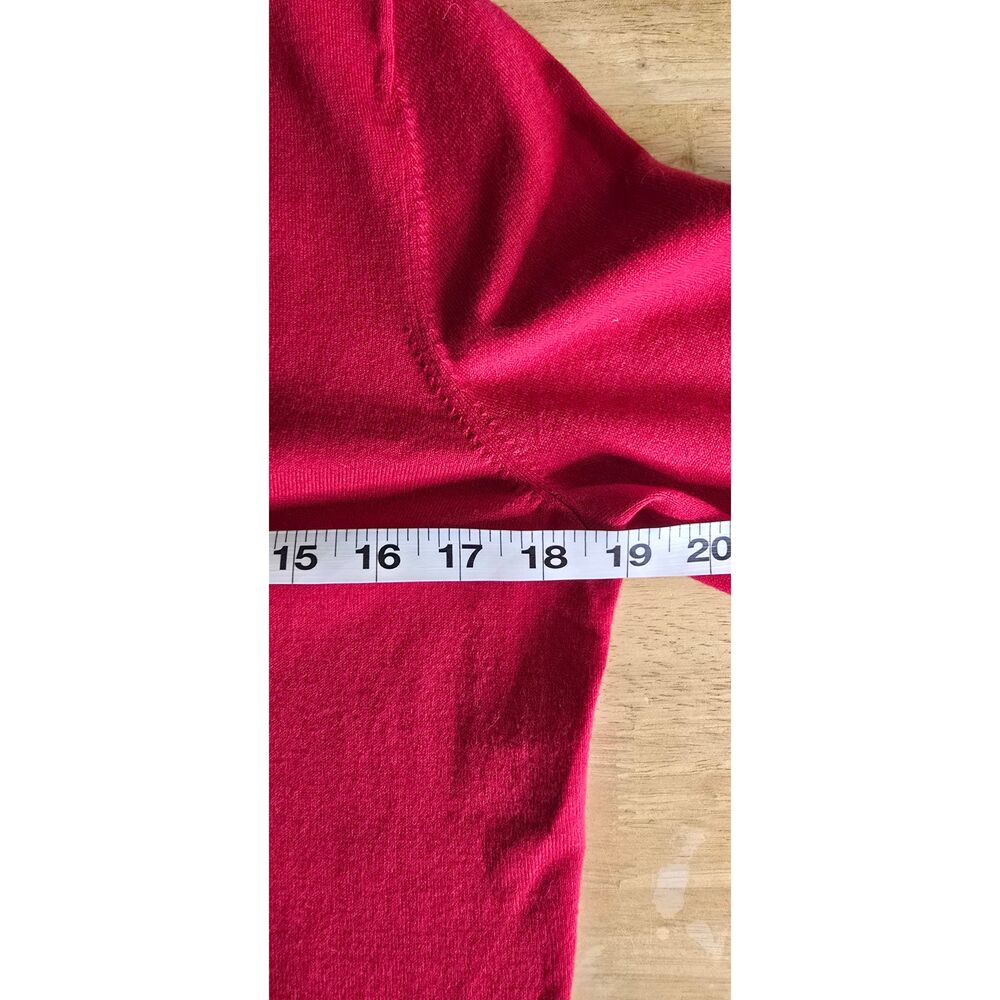 Talbots Raspberry Red Pima Cotton Blend Button Front Cardigan Sweater Small - Picture 9 of 13